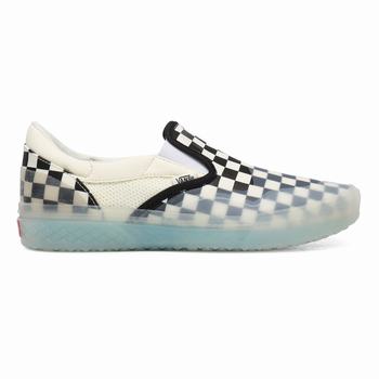 Férfi Vans Checkerboard Mod Slip-on Cipő VA9857301 Bézs Fekete